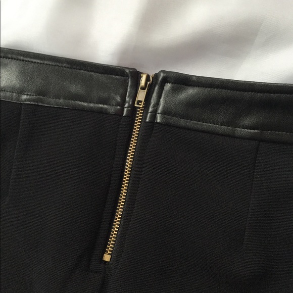 Leather Trim Black Shorts - Picture 2 of 5